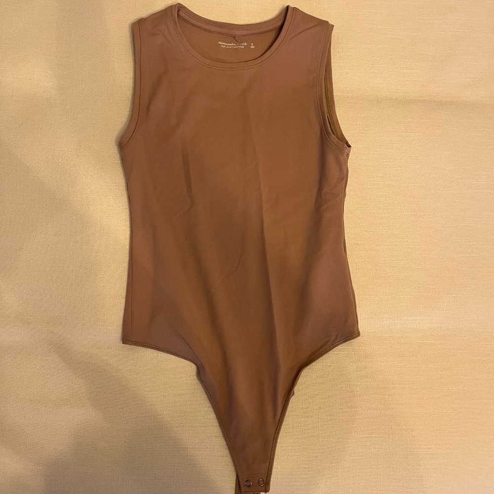 Abercrombie Tan crew neck bodysuit